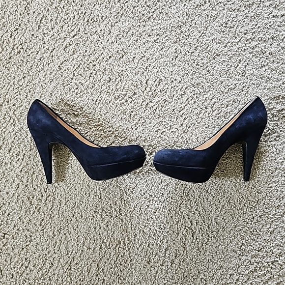 GUC Size 8.5 Navy Blue Suede Gastone Lucioli platform - Picture 4 of 9
